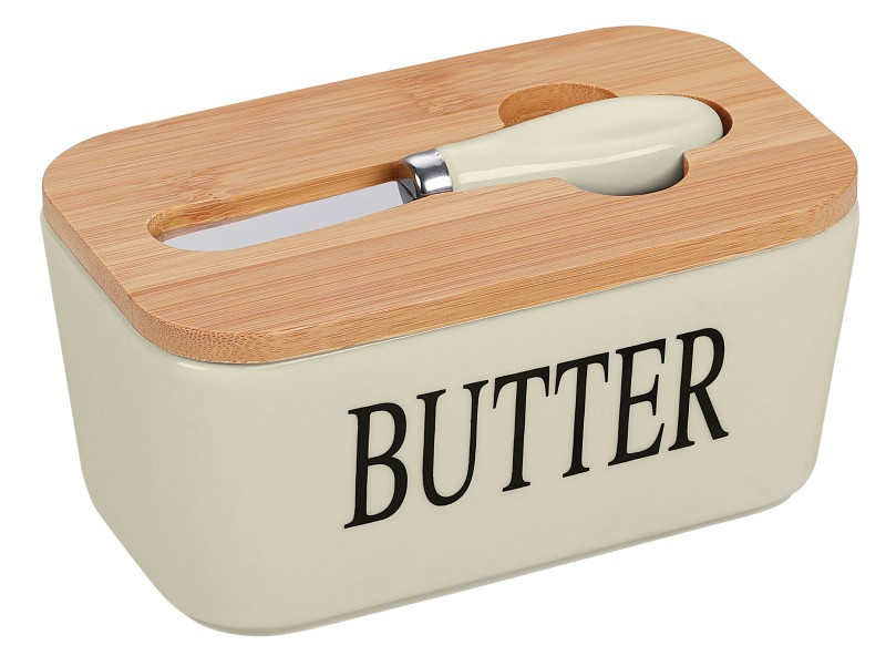 Butterbehälter mit Messer (Bambao Deckel 20mm Dicke)