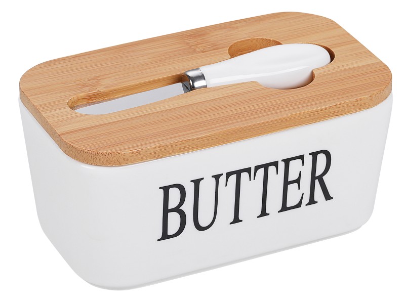 Butterbehälter mit Messer (Bambao Deckel 20mm Dicke)