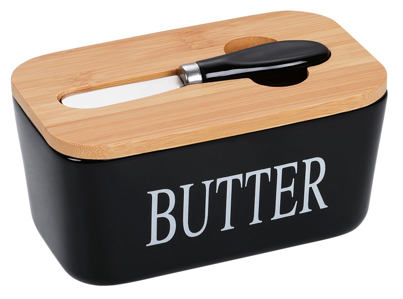 Butterbehälter mit Messer (Bambao Deckel 20mm Dicke)