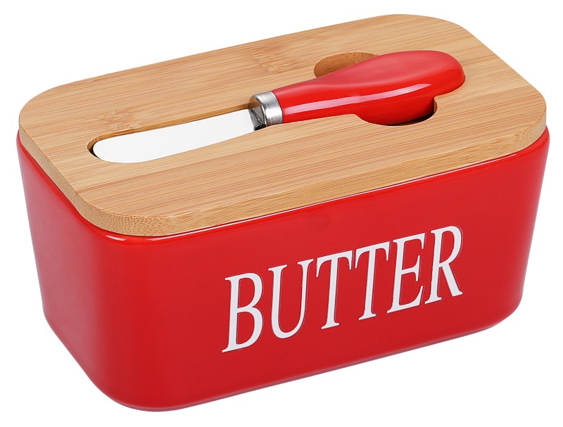 Butterbehälter mit Messer (Bambao Deckel 20mm Dicke)