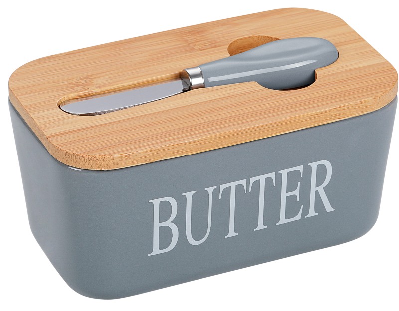 Butterbehälter mit Messer (Bambao Deckel 20mm Dicke)